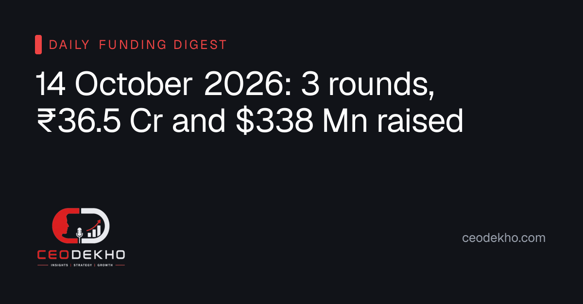Startup funding today: Clueso raises $10 Mn, NuSynth raises ₹36.5 Cr · 14 October 2026